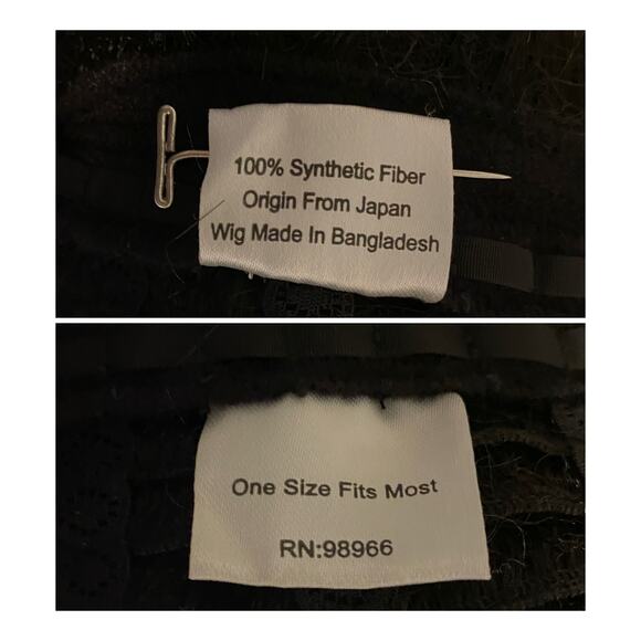 Spikey Razor Layered Wig Synthetic Jet Black Women Teens One Size NWT - Picture 5 of 14